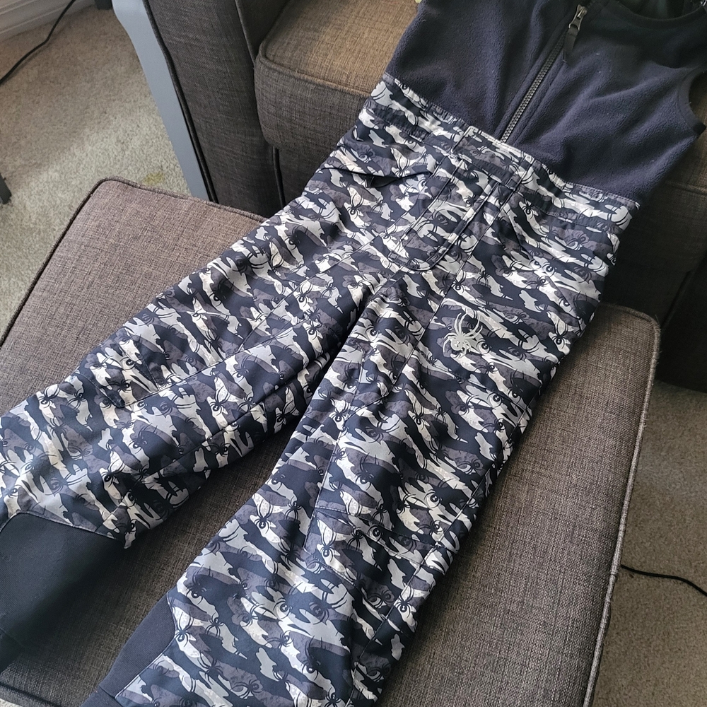 Spydet Camouflage Snow Bib Overalls with Black Top Mini Expedition SZ 5